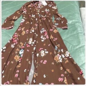 Brown Floral Maxi Dress